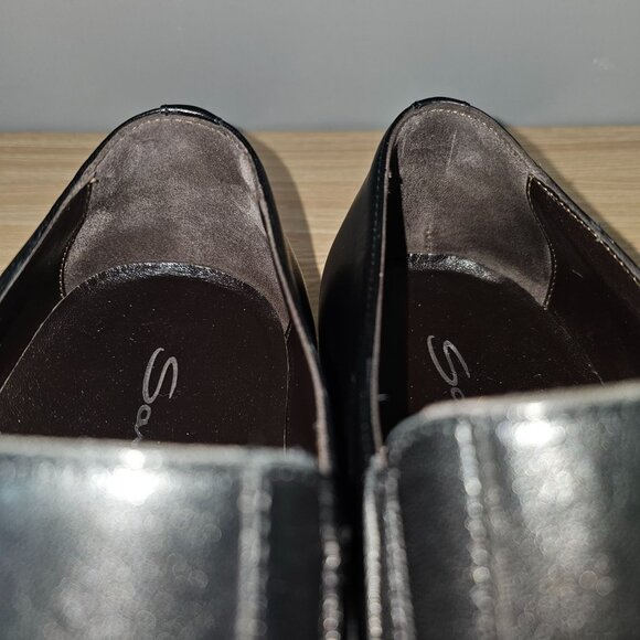 Santoni Loafer Smooth Calf Leather Mens Slip On Black Size 11 Extra Wide main image 12